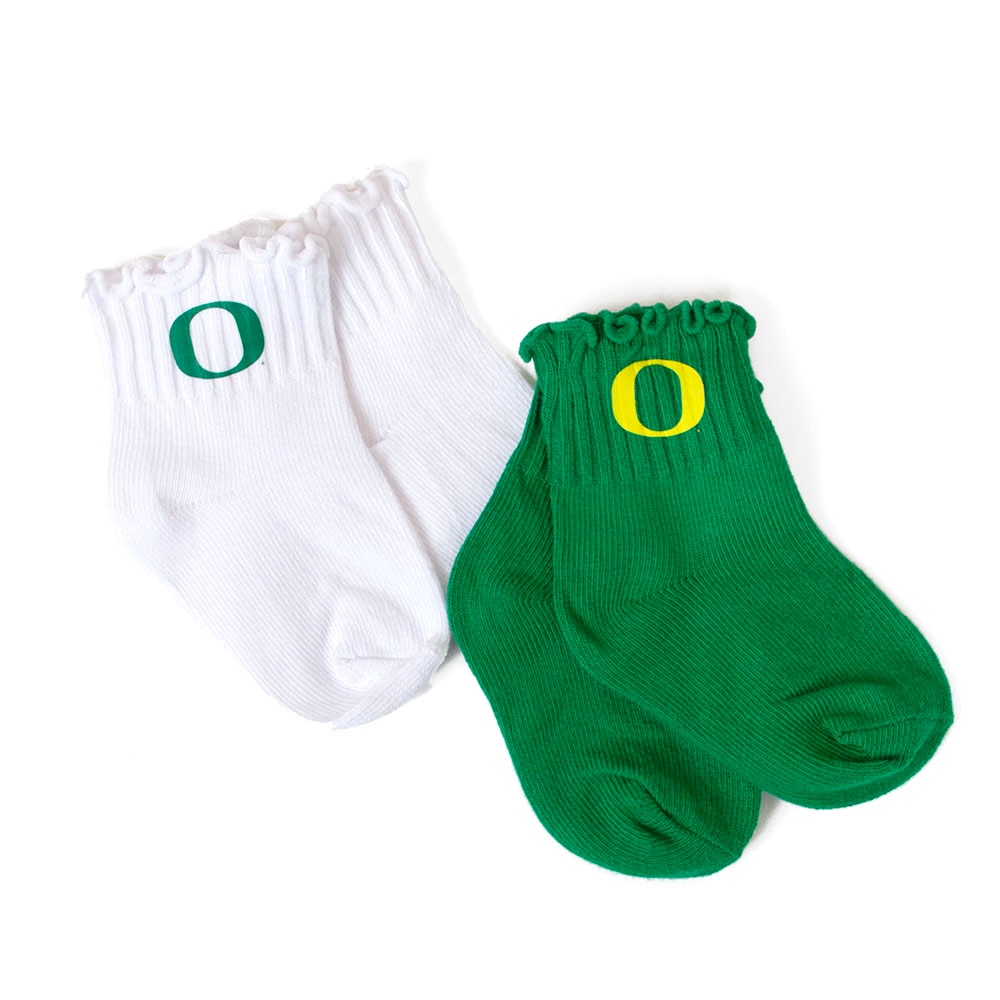 Classic Oregon O, Zoozatz, White, Ankle, Cotton Blend, Accessories, Infant, Lightweight, Sock, 963051